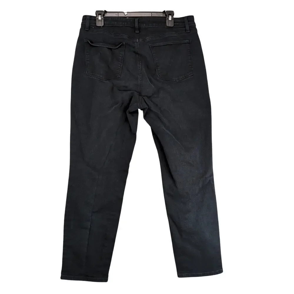 Talbots‎ Slim Ankle Jean Curvy Women's Plus 14 Black Stretch Denim 34x27